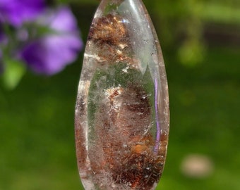 Cristal de quartz fantôme vert naturel