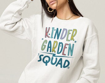 Kindergarden Squad Unisex Crewneck Sweatshirt, Back to School Teaching Sweatshirt, Teacher Appreciation, Gifts for Teacher