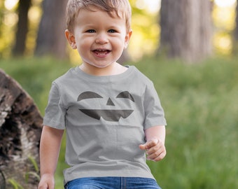 Halloween Happy Pumpkin Face Kid's Fine Jersey Tee, Smiling Pumpkin Face, Family Halloween Shirt, Funny Pumpkin Face Shirt, Kids Party Shirt