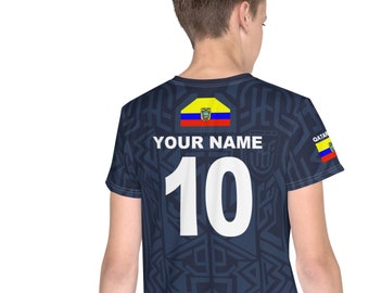 Qatar World Cup 2022, Football World Cup, Ecuador Young Shirt, Personalized Soccer Shirt, FIFA World Cup 2022, Customize Number and Name