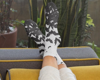 Halloween Bats Socks, Fun Socks, Perfect and Unique Gift, Halloween Novelty Socks, Comeback to School Socks, Skull Socks, Novelty bats Socks