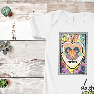Widder Sternzeichen Bodysuit, Widder Bodysuit, Sternzeichen Astrologie Baby, Sternzeichen Shirt, Sternzeichen Geschenk, Mond Kind, Dreifachmond, Wicca Baby