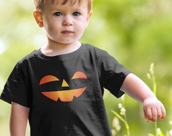 Halloween Happy Pumpkin Face Kid's Fine Jersey Tee, Smiling Pumpkin Face, Family Halloween Shirt, Funny Pumpkin Face Shirt, Kids Party Shirt