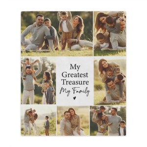 Custom Photo Collage Blanket - Personalized Gift for Mom, Dad, or Family - Mother’s Day, Father’s Day, or Birthday Keepsake Throw