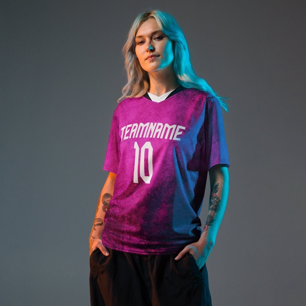 ウェア Crest Soccer Jersey Pink PINK Sport Team Jersey, Football Personalized Soccer Shirt