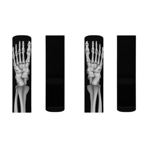 Halloween Skeleton Sublimation Socks, Fun Socks with Skeleton, Unique Halloween Socks, comeback to school socks, skull socks, Novelty Socks S