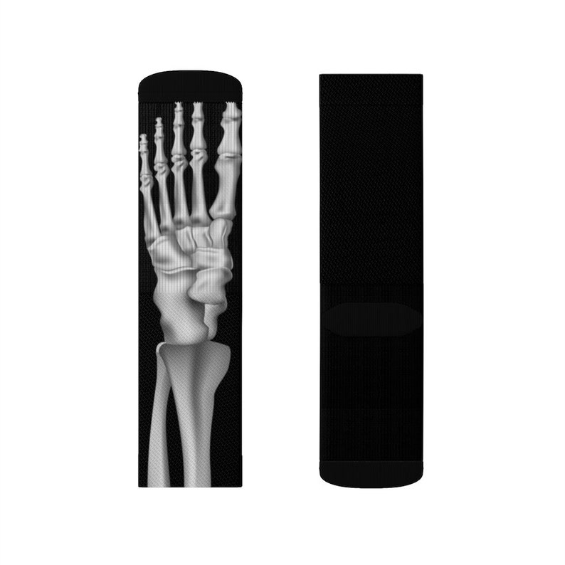 Halloween Skeleton Sublimation Socks, Fun Socks with Skeleton, Unique Halloween Socks, comeback to school socks, skull socks, Novelty Socks image 4