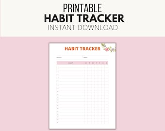 Printable Habit Tracker, Weekly Habit Tracker Checklist, Daily Tracker, Habit Journal, Positivity Checklist, Health Checklist, Print at Home