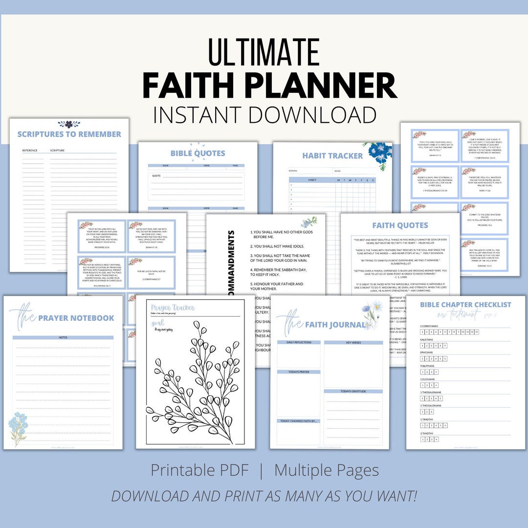 Ultimate Faith Planner Bundle Printable Prayer Journal Bible - Etsy