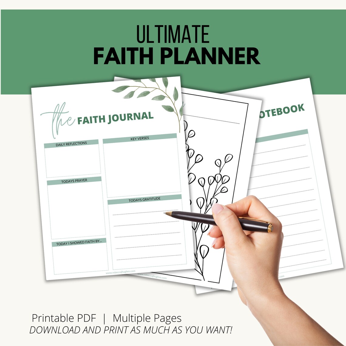 Ultimate Faith Planner Printable Bundle, Prayer Journal, Bible Reading ...