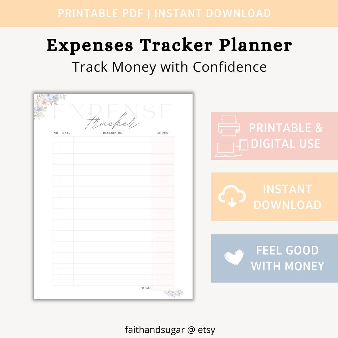 Weekly Expense Tracker, Expenses Tracker, Budget Template, Printable ...