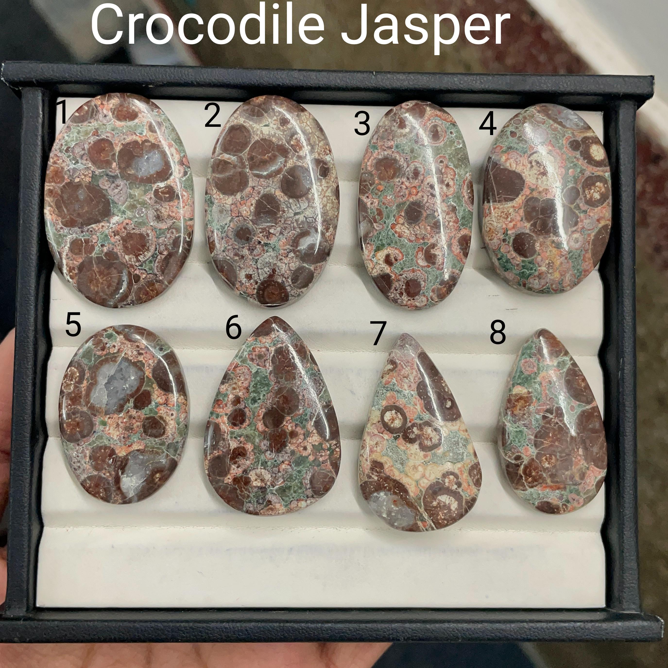 Crocodile Jasper Gemstones, Perfect Cabochons for Jewellery Making