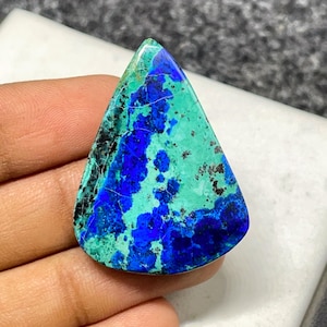 Top Quality Bluebird Azurite Malachite, Freeform Cabochon,   36x27x5 MM,  40 CTS, Loose Cabochon,  #B-07380