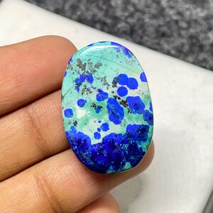 Top Quality Bluebird Azurite Malachite, Oval Cabochon,  29x20x6 MM,  31 CTS, Loose Cabochon,  #B-07376