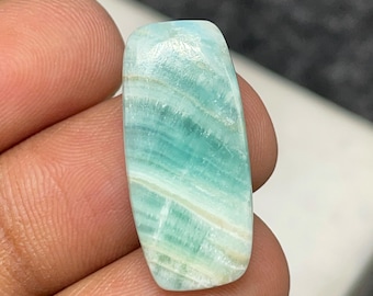 Karibischer Calcit Gematone, Kissen Cabochon, 23x11x2 mm 6 CTS, schöner Cabochon für die Schmuckherstellung, #1432