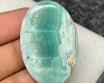 Karibischer Calcit Gematone, ovaler Cabochon, 39x26x4 MM 41 CTS, schöner Cabochon für die Schmuckherstellung, # 1419