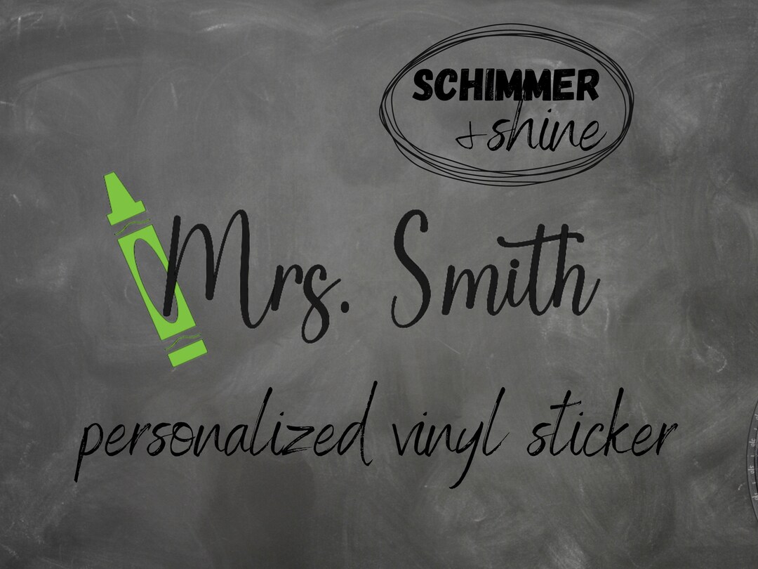 Teacher Crayon Decal | Personalized Teacher Name Vinyl Sticker | Crayon ...