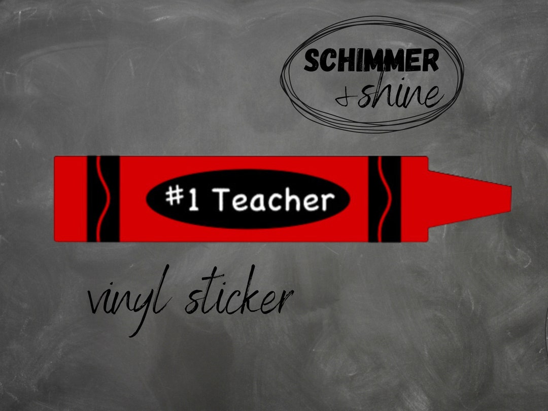 Teacher Crayon Decal | Personalized Teacher Name Vinyl Sticker | Crayon ...
