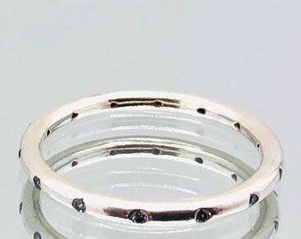 Pandora Sterling Silver Crystal Ring Vintage Size  Q.5 / 8.5 / 58