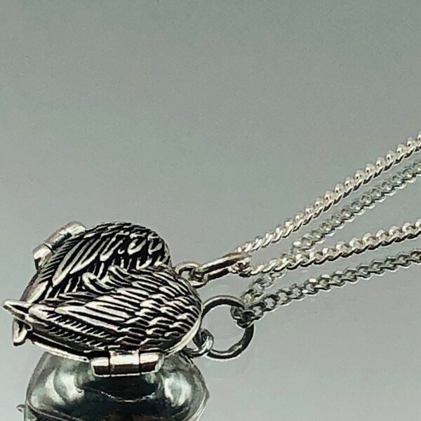 Sterling Silver Angel Wing Locket Vintage