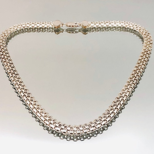 Sterling Silver Bismark Chain Necklace Vintage