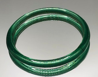 Victorian Green Glass Bangle Small Antique