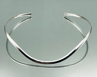 Sterling Silver Torque Collar Necklace Vintage