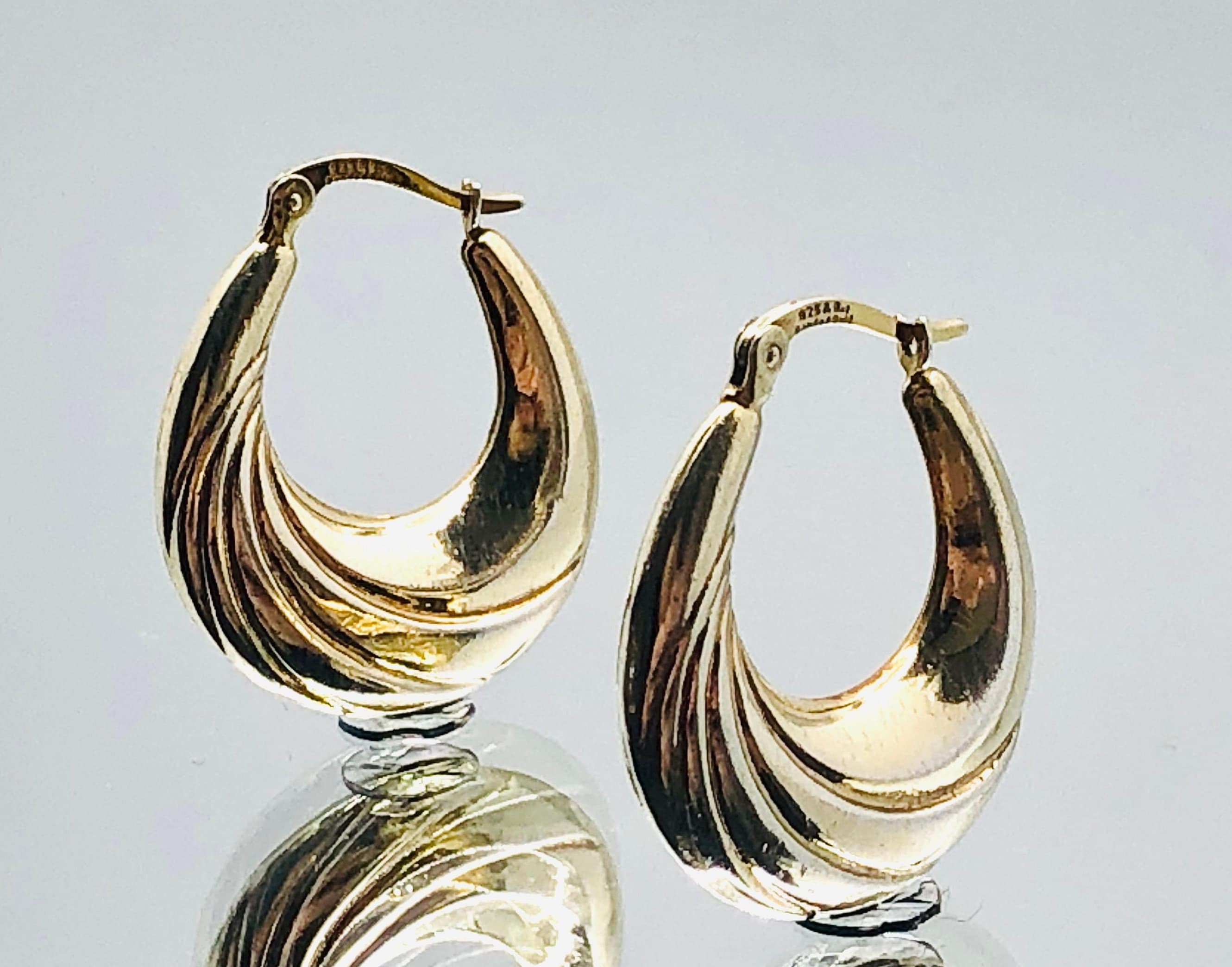925 and 9ct bonded gold earrings outlet