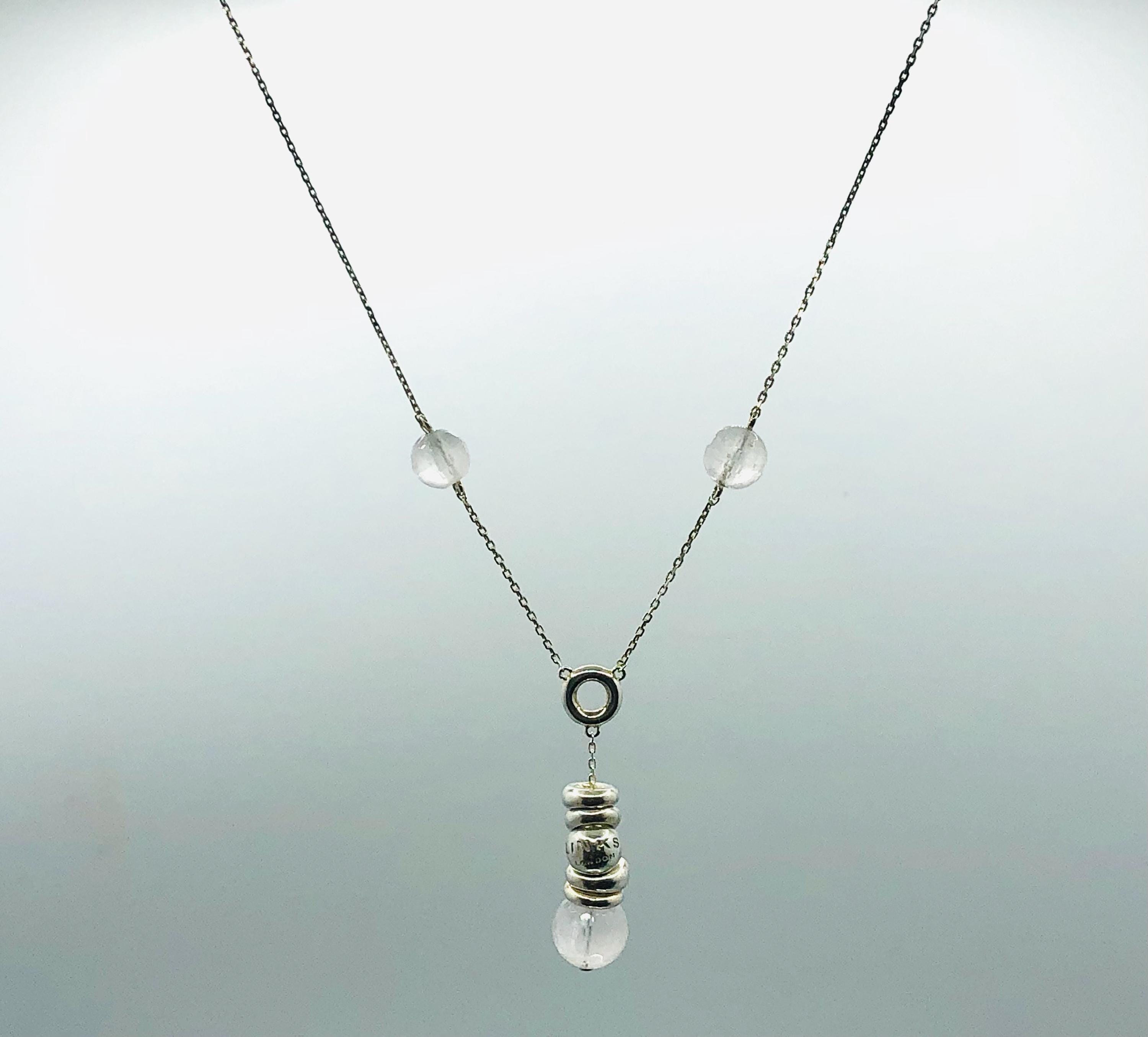 リンクス オブ ロンドン スターリングシルバー ピンククォーツ  