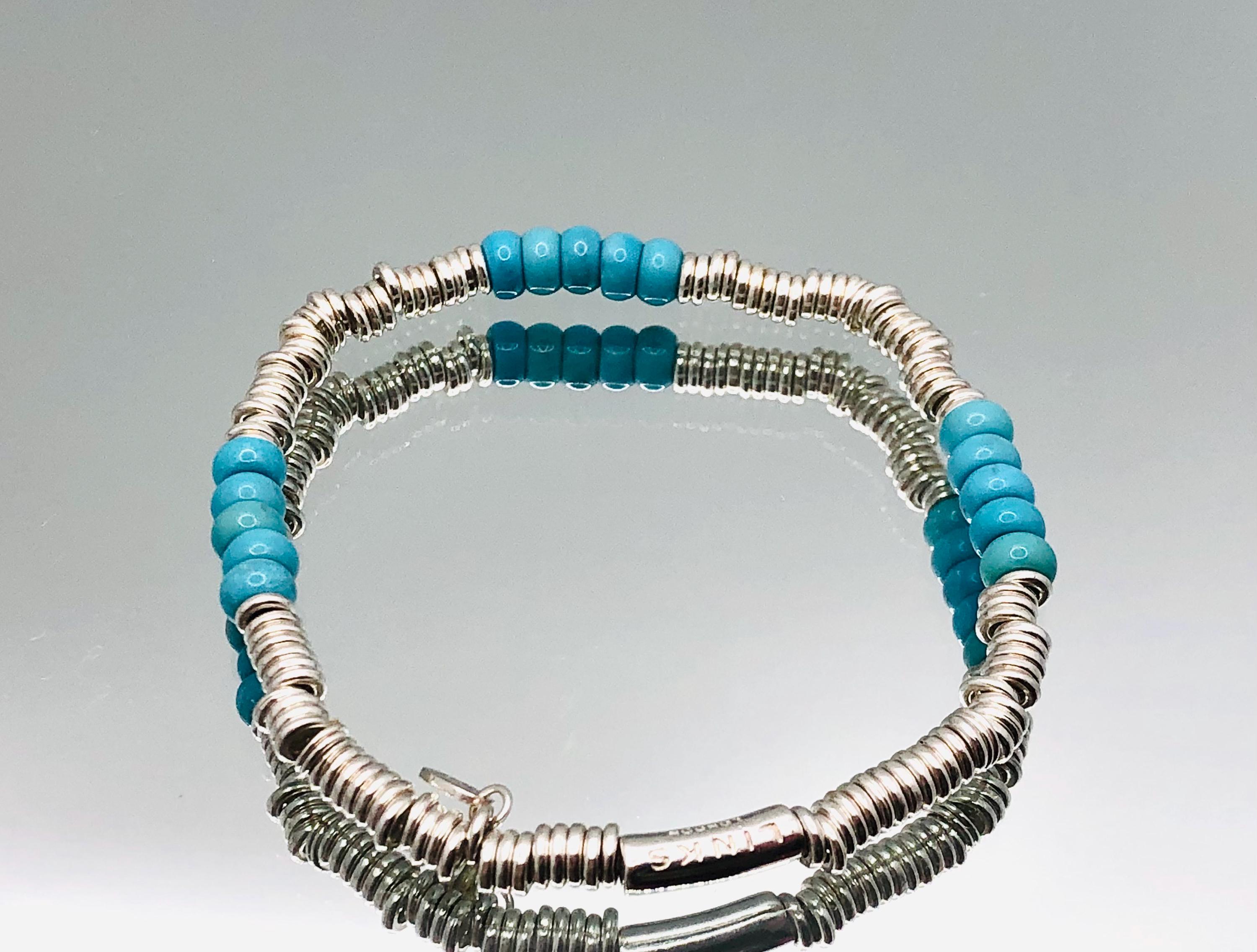 LINKS リンクスロンドンLONDON ビーズブレスレット Links of London Sterling Silver Turquoise Bead Slim (XS) Sweetie