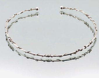 Sterling Silver Twisted Entwined Torque Collar Necklace Vintage