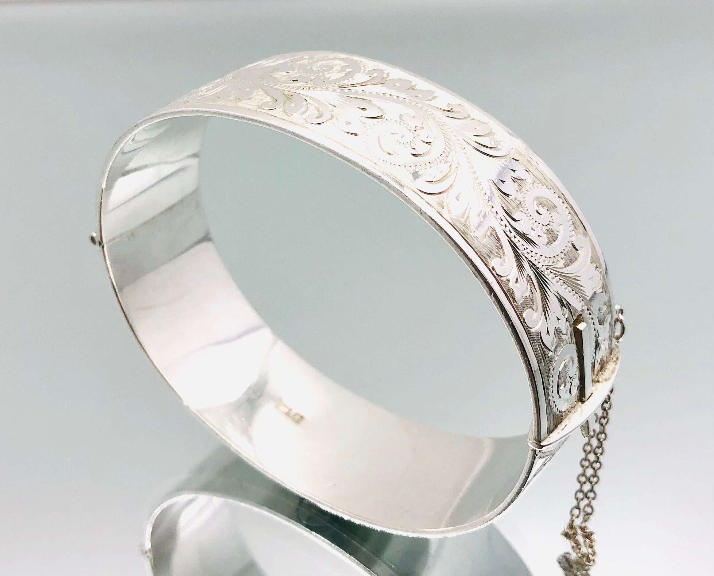 Henry Griffith & Sons Sterling Silver Heavy Half Etched Scroll