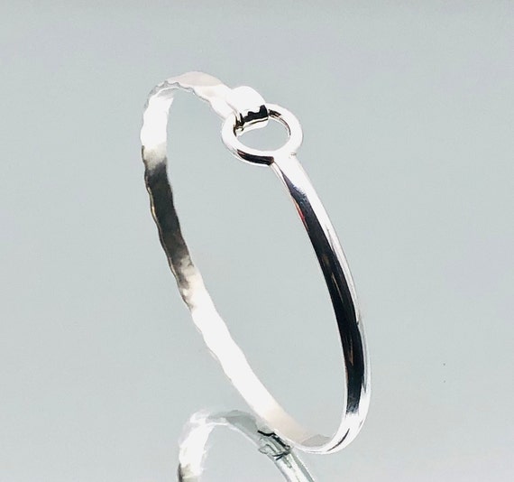 Tianguis Jackson Sterling Silver Half Hammered Bangle Vintage