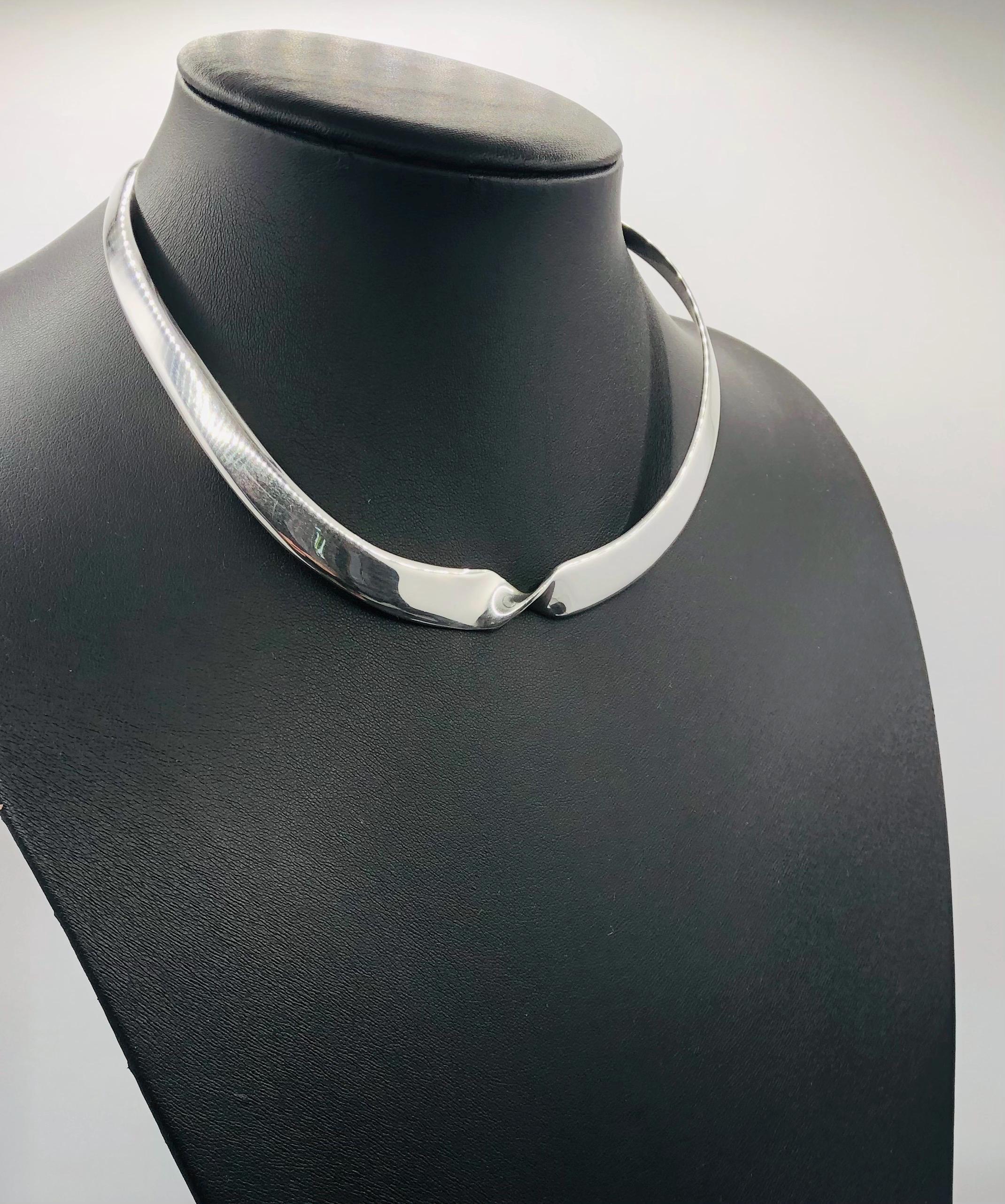 Sterling Silver Twist Torque Collar Necklace Vintage - Etsy