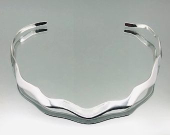 Sterling Silver Wave Torque Collar Necklace 1998 Vintage