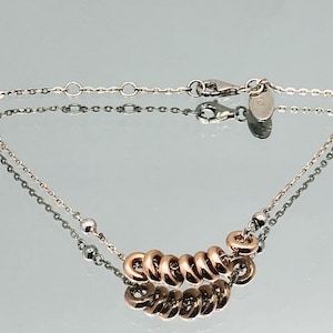 Links Of London Sterling Silver Fancy Rose Gold Vermeil Sweetie (XS) Bracelet Vintage