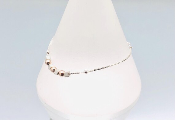 Links Of London Sterling Silver Gold Vermeil Bead Chain Bracelet Vintage View 2