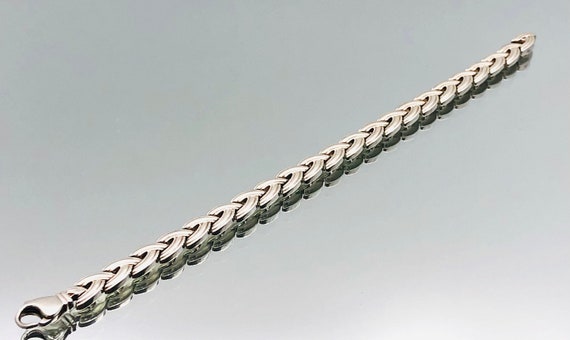 Sterling Silver Woven Weave Pattern Bracelet Vint… - image 5