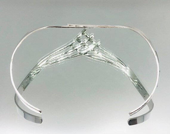 Sterling Silver Heavy Lattice Torque Collar Neckl… - image 4