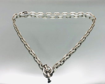 Collier à bascule en argent sterling avec trombone vintage