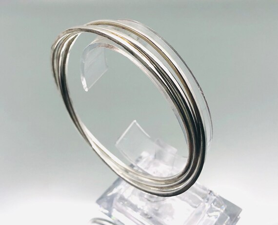 Sterling Silver Triple Interlocked Bangles 2006 V… - image 7