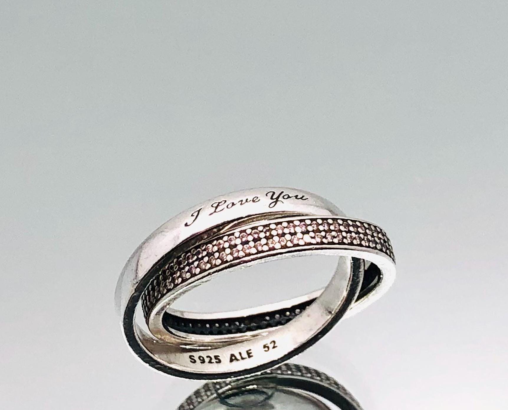 argento anello con scritta love pandora