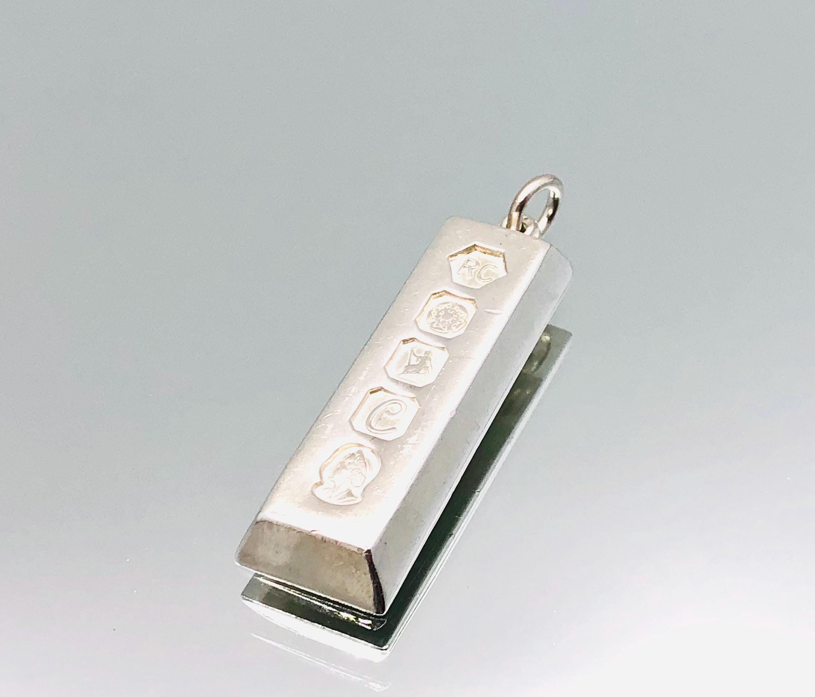 Sterling Silver Britannia Ingot Pendant 1977 Vintage - Etsy