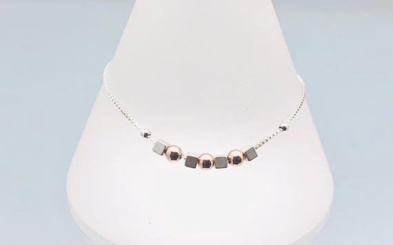 Links Of London Sterling Silver Gold Vermeil Bead Chain Bracelet Vintage