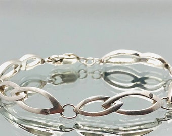 Sterling Silver Diamond Intricate Bracelet Vintage