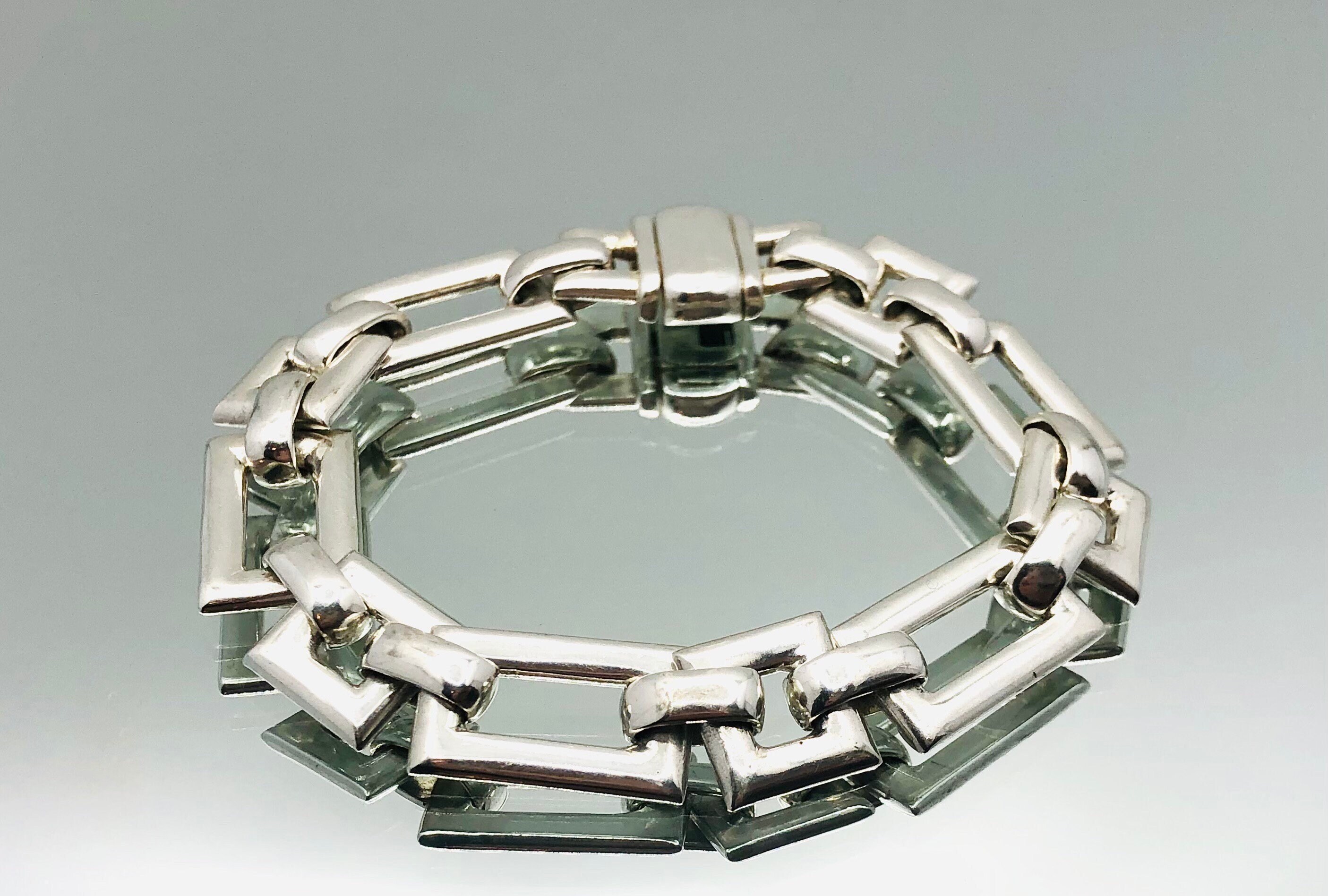 Sterling Silver Chunky Square Bracelet Vintage Sterling Silver Chunky Square Bracelet Vintage