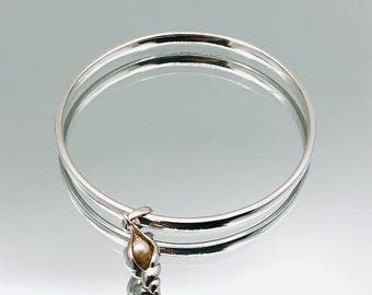 Links Of London Sterling Silver Shell Charm Bangle Vintage