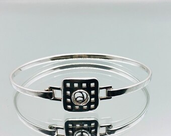 Kit Heath Sterling Silver Central Rose Bangle Vintage