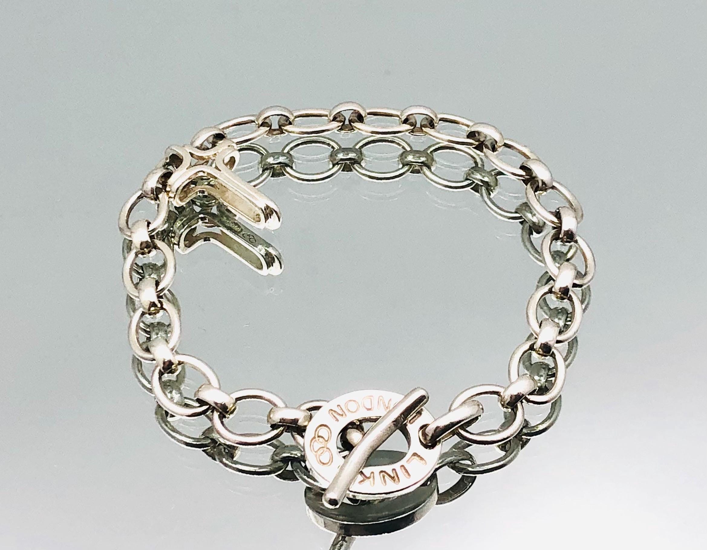 Links of London Sterling Silver Cross Charm Chain Bracelet Vintage