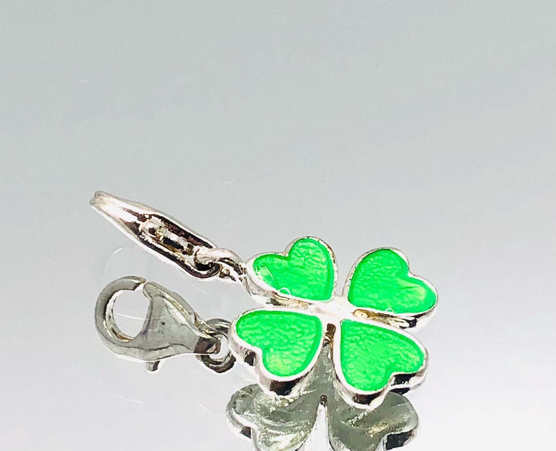 Thomas Sabo Sterling Silver Lucky Green Four Leaf Clover Charm